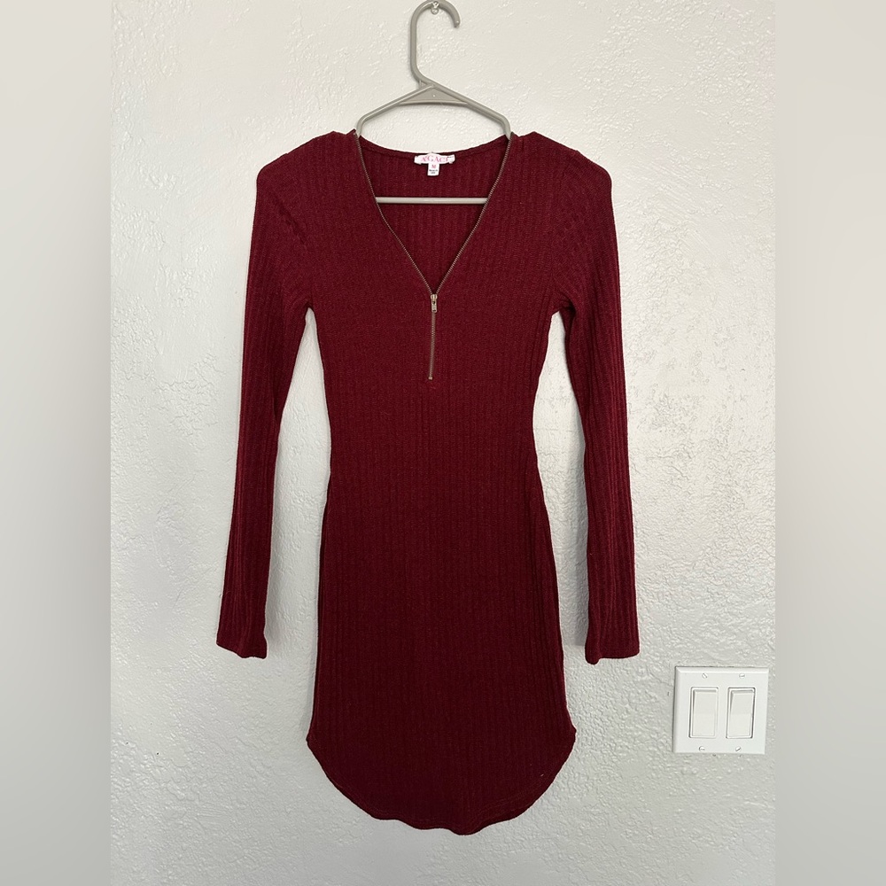 A’GACI Red Sweater Dress